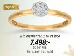 Guldfynd Nio diamanter 0,10 ct WSI erbjuda