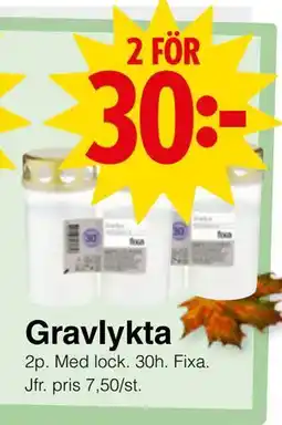 Matöppet Gravlykta erbjuda