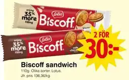 Matöppet Biscoff sandwich erbjuda