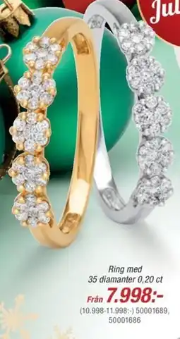 Guldfynd Ring med 35 diamanter 0,20 ct erbjuda