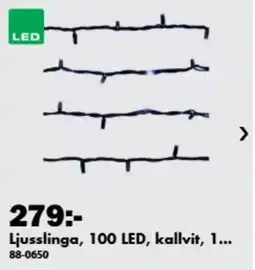 Biltema Ljusslinga, 100 LED, kallvit erbjuda