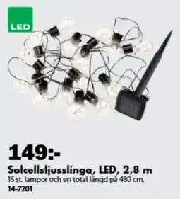 Biltema Solcellsljusslinga, led erbjuda