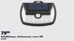 Biltema Solcellslampa, rörelsesensor, svart, LED erbjuda
