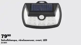 Solcellslampa, rörelsesensor, svart, LED