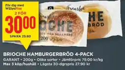 Willys Garant brioche hamburgerbröd erbjuda