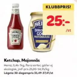 Hemköp Heinz Ketchup, Majonnäs erbjuda