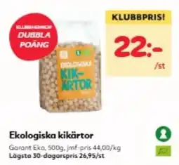 Hemköp Garant kikärter erbjuda