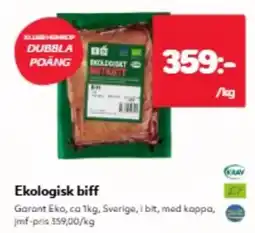 Hemköp Garant ekologisk biff erbjuda