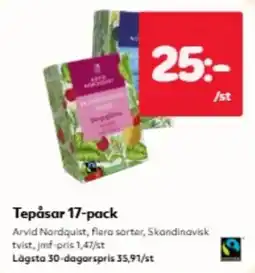 Hemköp Arvid Nordquist tepåsar erbjuda