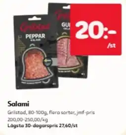 Hemköp Grilstad salami erbjuda