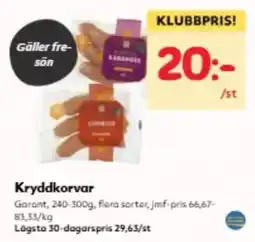 Hemköp Garant kryddkorvar erbjuda
