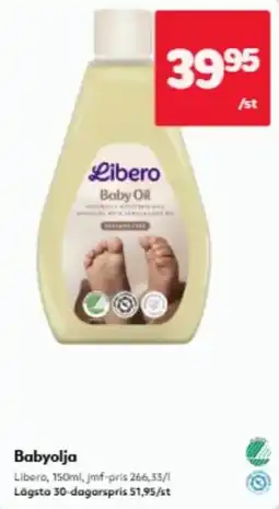 Hemköp Libero babyolja erbjuda