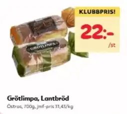 Hemköp Grötlimpa, Lantbröd erbjuda