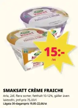 Tempo Arla smaksatt crème fraiche erbjuda