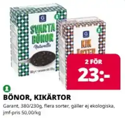 Tempo Garant bönor kikärtor erbjuda