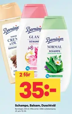 City Gross Barnängen schampo, balsam, duschtvål erbjuda