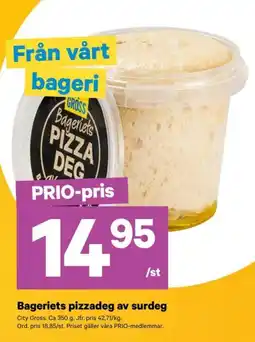 City Gross Gross bageriets pizzadeg av surdeg erbjuda