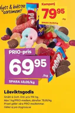 City Gross Lösviktsgodis erbjuda