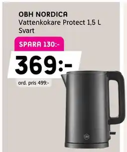 Elon OBH NORDICA Vattenkokare Protect 1,5 L Svart erbjuda