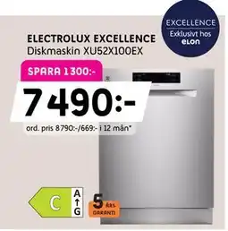 Elon ELECTROLUX EXCELLENCE Diskmaskin XU52X100EX erbjuda