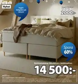 JYSK GAULA kontinentalsäng + VOLA bäddmadrass erbjuda