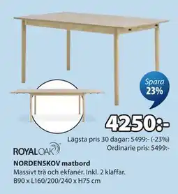 JYSK NORDENSKOV matbord erbjuda