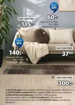 JYSK TOPPKLOKKE kuddfodral erbjuda