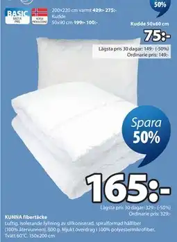 JYSK KUNNA fibertäcke erbjuda