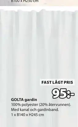 JYSK GOLTA gardin erbjuda