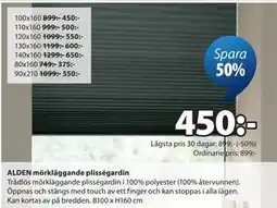 JYSK ALDEN mörkläggande plisségardin erbjuda