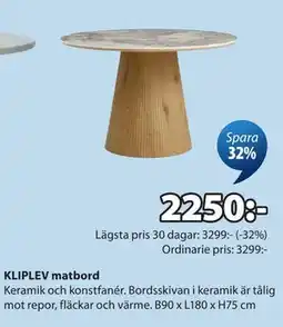 JYSK KLIPLEV matbord erbjuda