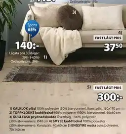 JYSK KALKLOK pläd erbjuda