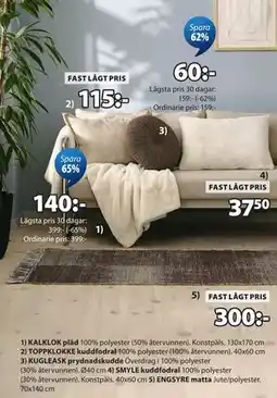 JYSK KUGLEASK prydnadskudde erbjuda