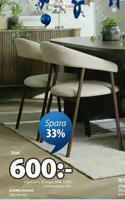 JYSK EJSING matstol erbjuda