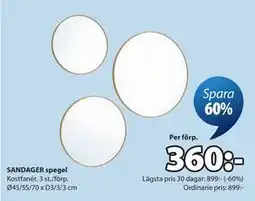 JYSK SANDAGER spegel erbjuda