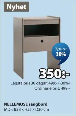 JYSK NELLEMOSE sängbord erbjuda