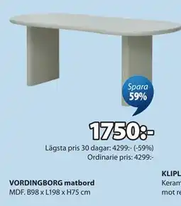 JYSK VORDINGBORG matbord erbjuda