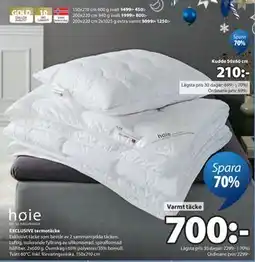 JYSK EXCLUSIVE termotäcke erbjuda