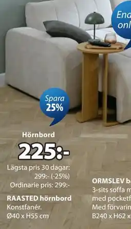 JYSK RAASTED hörnbord erbjuda