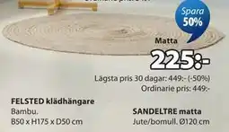 JYSK SANDELTRE matta erbjuda