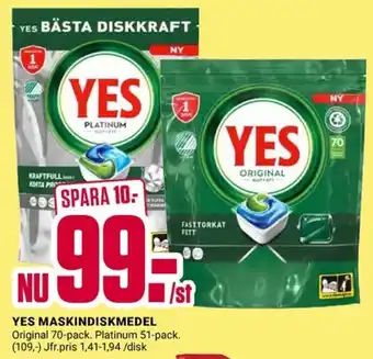 Yes maskindiskmedel