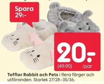 Tofflor Rabbit och Pets