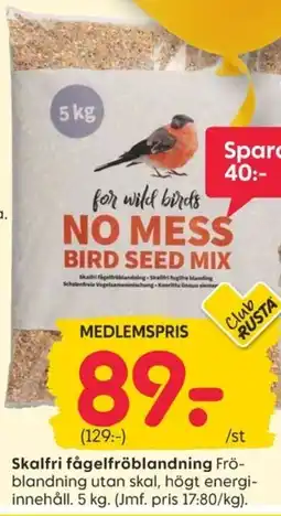 Rusta No mess bird seed mix erbjuda