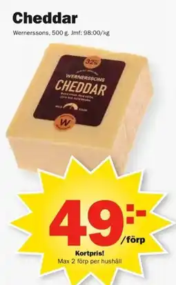 Pekås Wernerssons Cheddar erbjuda