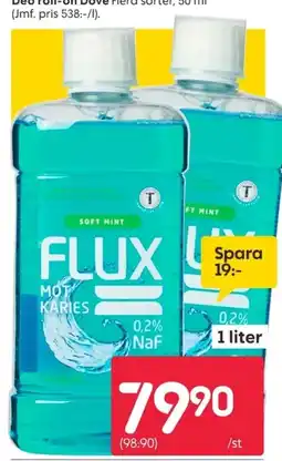 Rusta Flux mot karies soft mint erbjuda