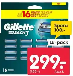 Rusta Gillette mach3 erbjuda