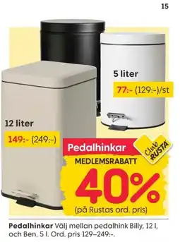 Rusta Club Rusta Pedalhinkar erbjuda