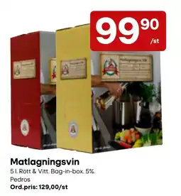 Snabbgross Pedros Matlagningsvin erbjuda