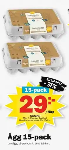 Pekås Ägg 15-pack erbjuda