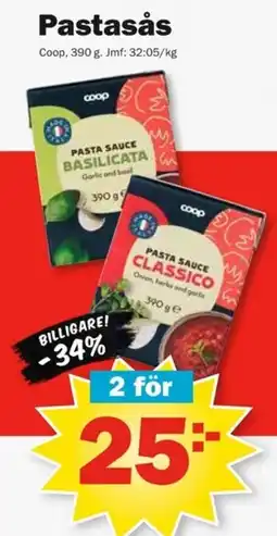 Pekås Coop pastasås erbjuda